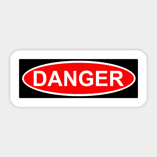 Danger sticker top